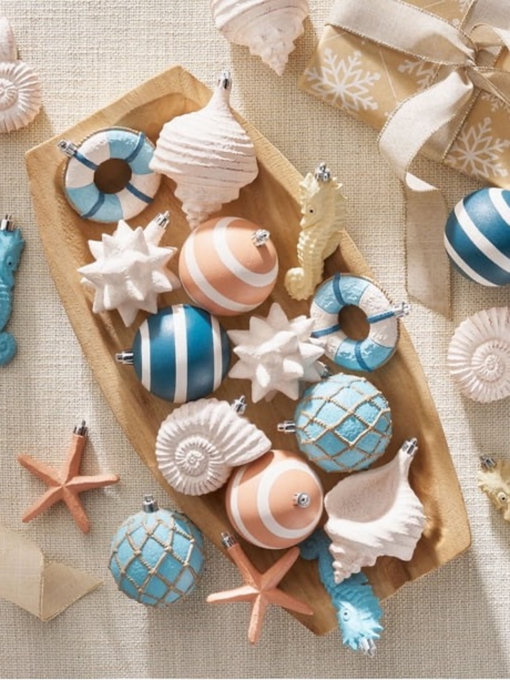 Coastal Shatterproof Ornament Collection, 52 Count